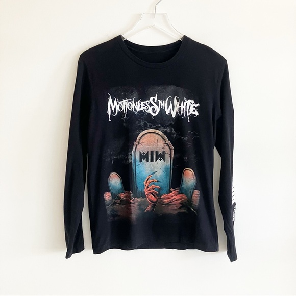 PLS READ 2022 Motionless in White Trinity of Terror Tour T Shirt S Black LS - Picture 1 of 5